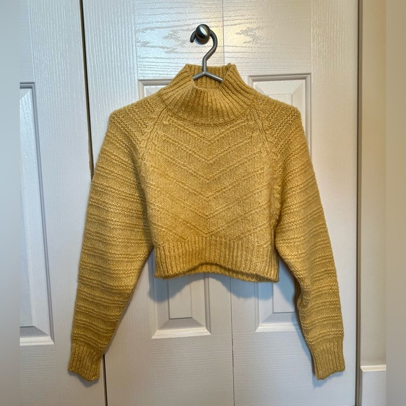 Topshop yellow cropped knit sweater - Picture 3 of 4
